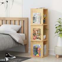 Solid wood floor-to-ceiling bookshelf simple bookcase office magazine rack simple modern living room newspaper rack creative CD rack