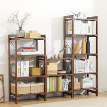 Solid wood bookshelf floor rack creative multi-layer combination display rack simple storage rack living room bedroom storage rack