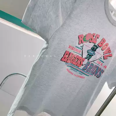 Spot second hair Korean bear and Rose ~ printed short sleeve tee