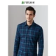 Firs / Shanshan nam mùa thu mới gradient gạc nhám áo sơ mi cotton thời trang giản dị