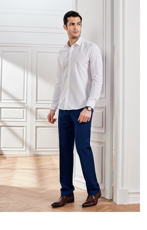 Firs / Shanshan Men 2018 Mùa thu mới Cổ vuông vuông Màu sắc kinh doanh Áo sơ mi nam giản dị Áo sơ mi nam Hàn Quốc