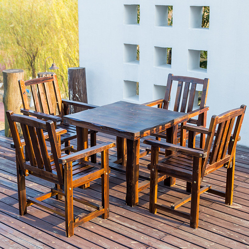 Outdoor Patio Table And Chairs Tea Room Table And Chairs Beach Table And Chairs Balcony Garden Casual Table And Chairs Square Table Stool Embalming Solid Wood Chair
