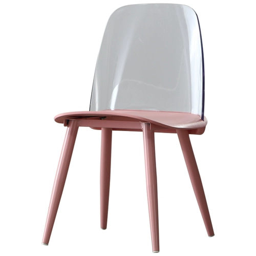 Hokeson Modern Минималистский прозрачный стул Домашний задний стул Книга тупые стул, кресло с красным стулом маленький альбом -тип белый обеденный стул