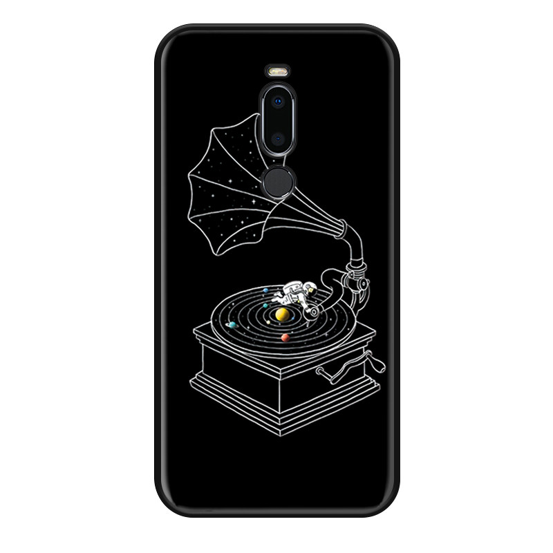 Meizu x8 vỏ điện thoại di động cá tính sáng tạo nghệ thuật hoạt hình kỷ lục người chơi phi hành gia MEIZU silicone vỏ mềm chống vỡ Meizu note8 dây bảo vệ tay áo nam và nữ - Máy hát dau dia than