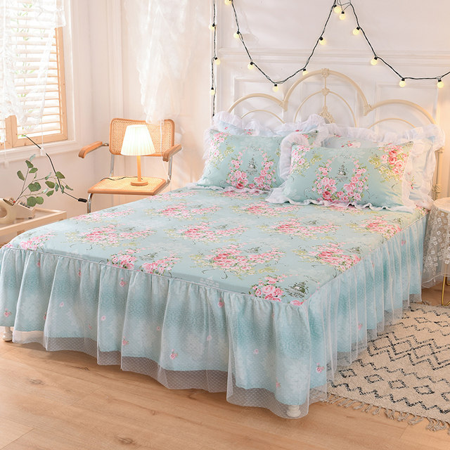 新品エレガント肌触り 柔らかい 綿ベッドスカート ダブル 4点セット