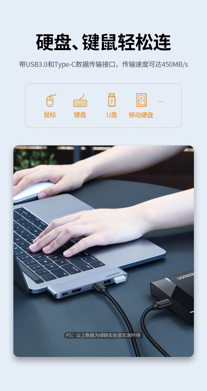 Tapc Usb 綠聯單雙type-c擴展塢拓展網卡usb雷電3hdmi投影配件轉換器TAPC|USB HUB/轉換器|ETMall東森購物網