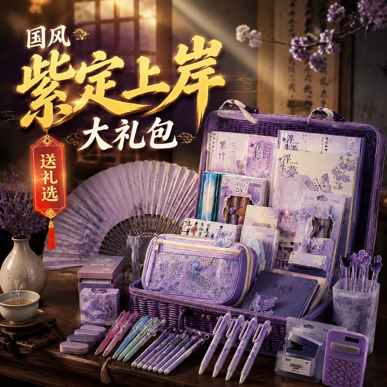 国风文具套装礼盒女孩生日礼物12岁一年级必备学习用品开学大礼包小学生文具开学盲盒新生入学幼升小儿童初中