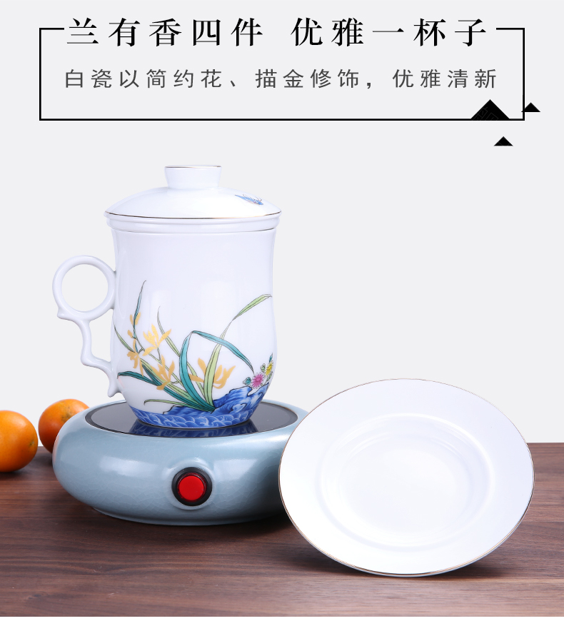 Personal to be household glass cup with cover flower ceramic filter cups tea cup office tea cup