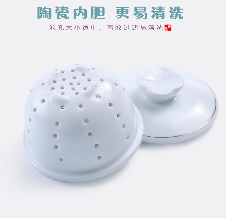 To be creative household heat - resistant glass tea cup can be heated ceramic filter tank individual cup tea cup