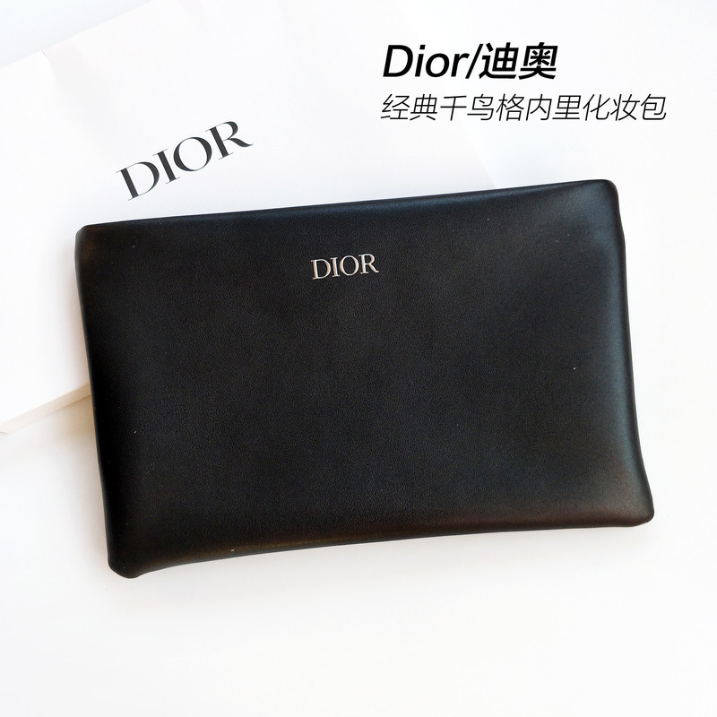 2022 Fashion New Gift for Women Classic Houndstooth Lining Makeup Storage Bag Black Pu Clutch Bag New Style