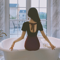 Korean ins swimsuit covering belly thin soaking hot spring triangle conjoined Sexy Slim conservative lady swimsuit
