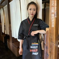 Черный топ с красным воротником + фартук