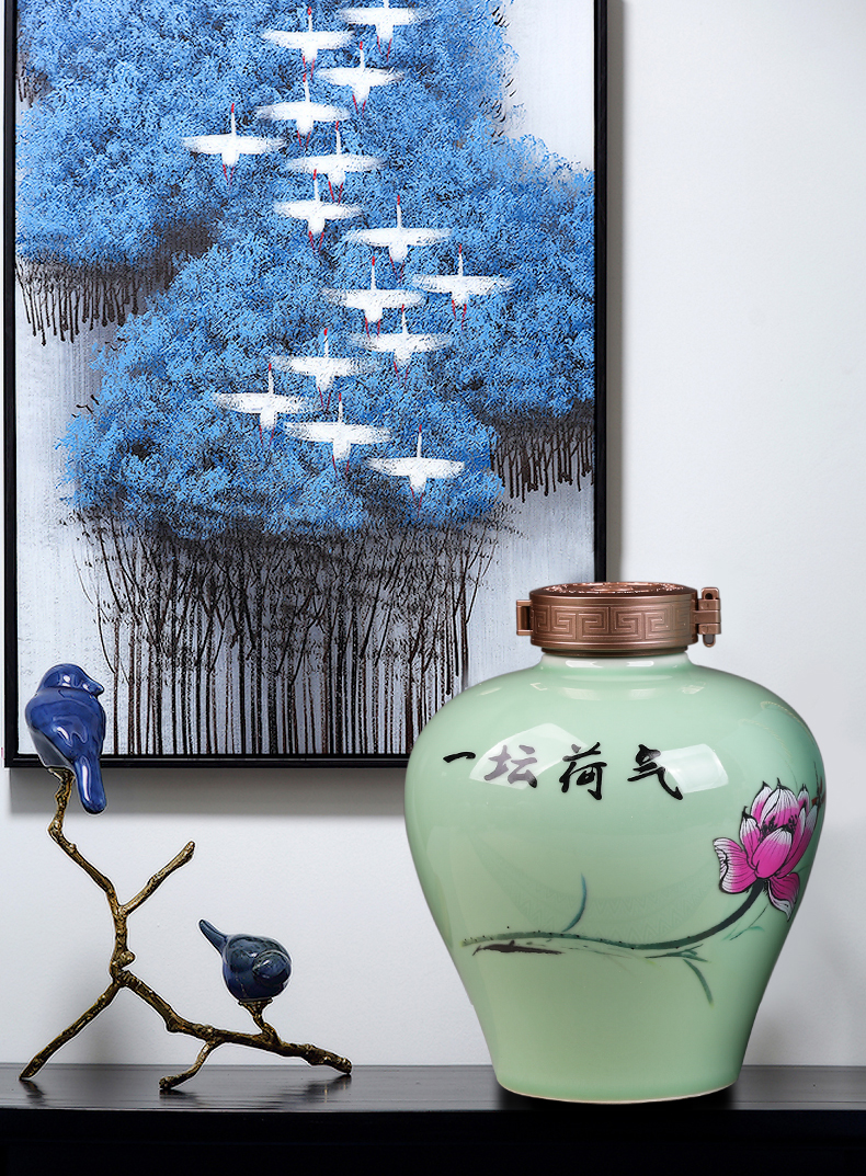 Jingdezhen ceramic bottle is empty wine bottle of liquor storage jar small bottle art collection gifts 1 catty 3 kg 5 jins