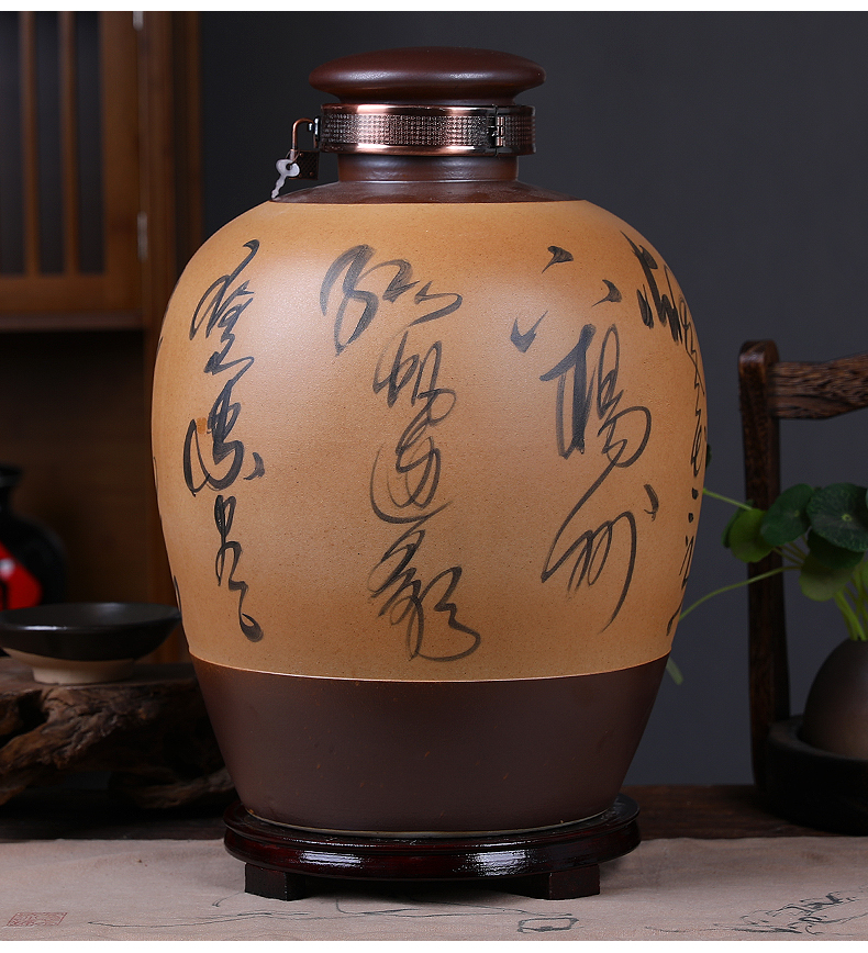 Jingdezhen ceramic jar 10 jins 20 jins 30 pounds it 50 kg of household mercifully bottle wine bottle seal save wines