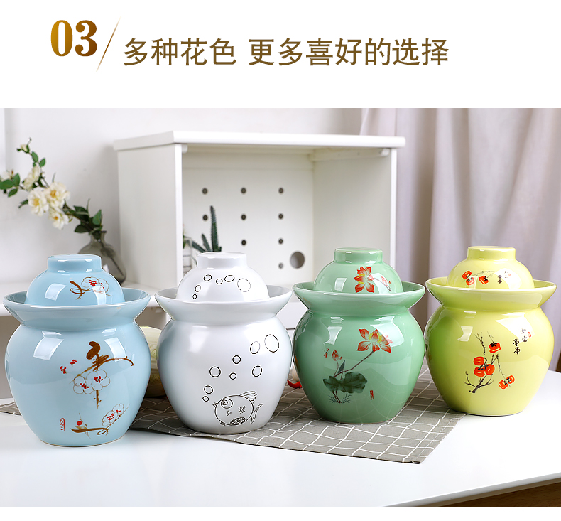 Environmental ceramic pickle jar sealed storage sichuan pickle jar of pickles pickles egg cylinder double jars of jingdezhen