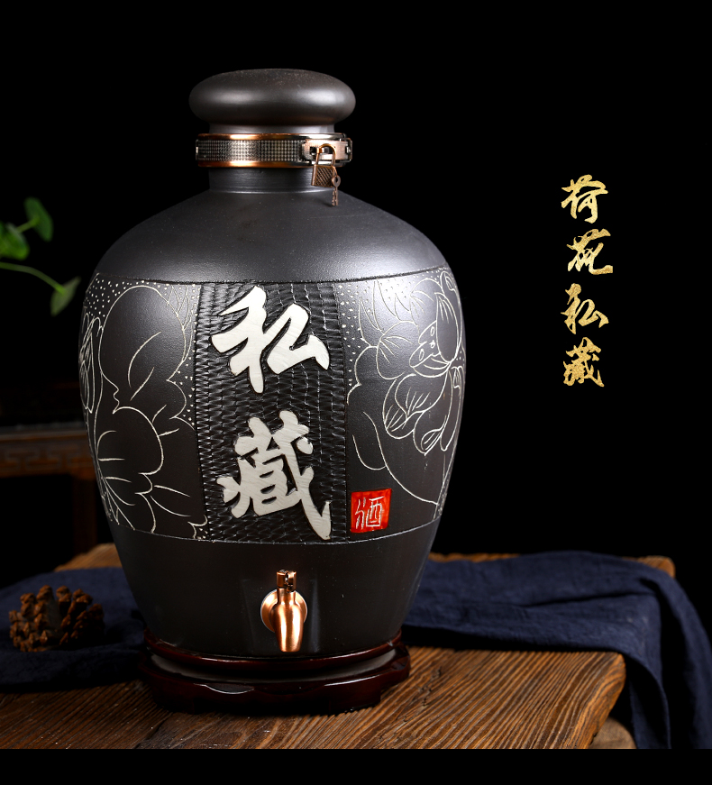 Jingdezhen ceramic antique wine jar sealing it home 10 jins of 50 pounds to wine mercifully medicine wine liquor jugs