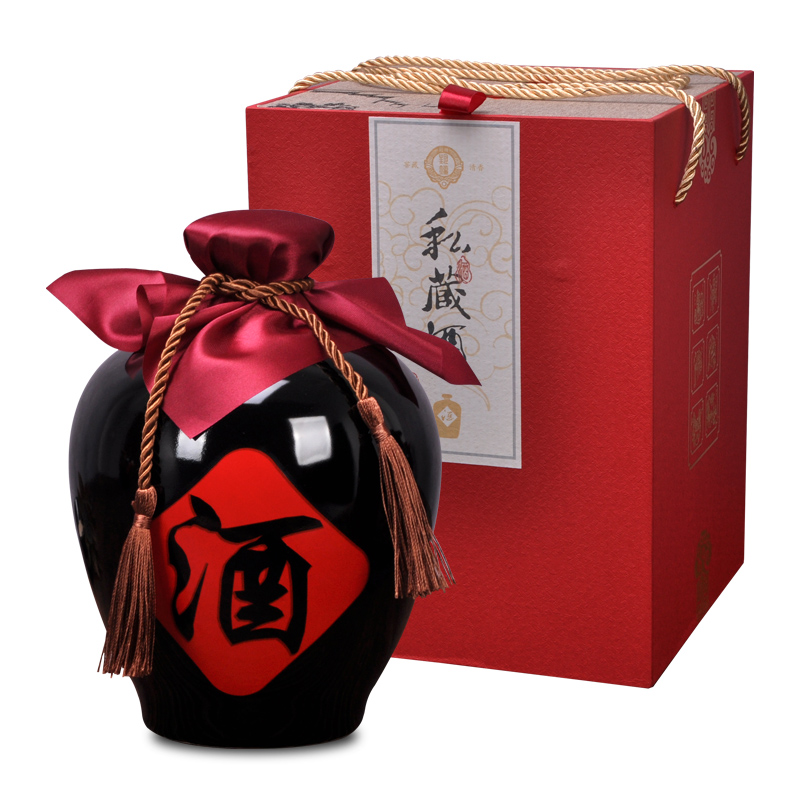 Jingdezhen ceramic wine bottle 1 catty 2 jins of 3 kg 5 jins of 10 jins flagon sealed flask can "bringing wine gift box
