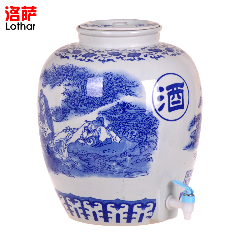 Jingdezhen ceramic jars 50 kg mercifully wine bottle hip big with sea-air-land with were leading it tank
