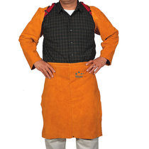 Welder welding anti-scalding cowhide apron semi-short canvas labor protection anti-fouling and anti-fouling and anti-wear waist