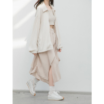 EKCOOKIES original designer asymmetric deconstruction pleated design sense irregular stitching A skirt