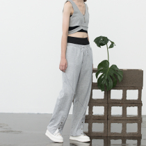 EKCOOKIES Original Designer Button Splits Slim Sweat Pants Splits Sports Casual Pants Wide Leg Pants for Men and Women