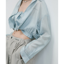 EKCOOKIES original designer Cuban collar embroidery letter deconstructed silky shirt air-conditioned shirt for two wear