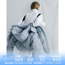 EKCOOKIES original designer Wu Lei same profile removable hooded matte leather down jacket