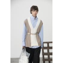 EKCOOKIES original designer Luo Yunxi Liu Chang with Roman numerals embroidered knitted vest vest
