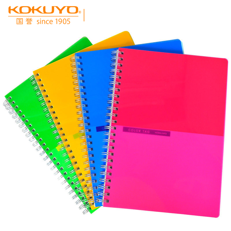 Japan KOKUYO national renowned COLOR TAG coil double helix notebook A5 A6 PP face grid notepad B5 WCN-TTN3160