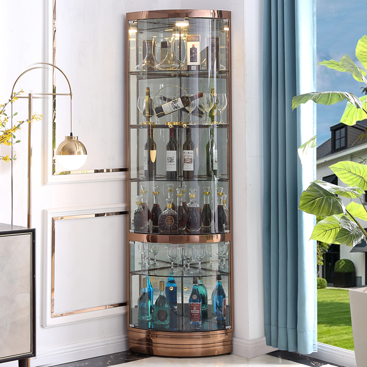 Living Room Luxury Corner Cabinet Glass Wine Cabinet Fan-Shaped Corner Triangle Cabinet Corner Cabinet Against the Wall Custom Furniture Living Room Luxury Corner Cabinet Glass Wine Cabinet Fan-Shaped Corner Triangle Cabinet Corner Cabinet Against the Wall Custom Furniture
