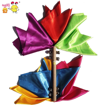 Dance flower stick bells colorful silk bells student morning exercise props cheerleading gymnastics square dance flower silk rattle strings