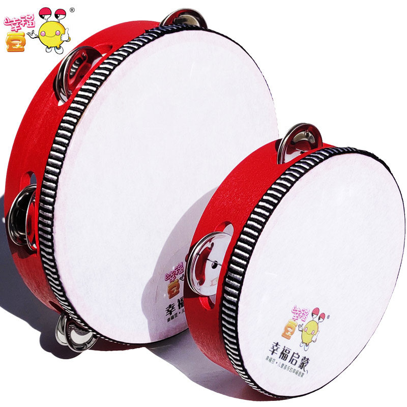 Orff Instrument Tambourine 6 8 Inch Dance Exam Suzu drum Red Flower Tambourine Elementary School Tambourine Tambourine Tambourine