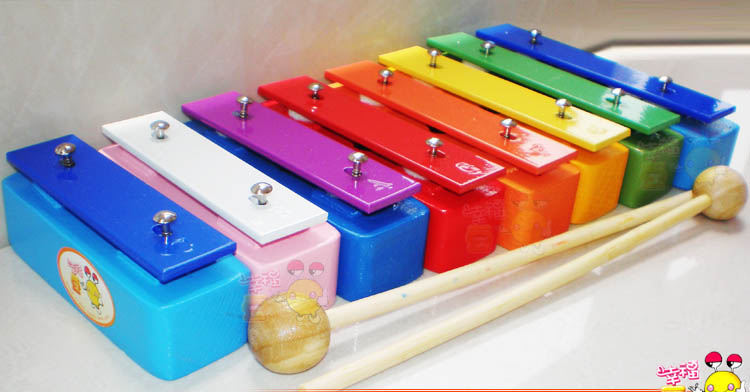Trường tiểu học khối tám quãng nhạc cụ Orff octave brick trẻ em bộ gõ đơn 8 âm thanh gạch đồ chơi 8 khối âm thanh đồ chơi cho bé gái