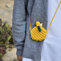 Tea Green Original Design young warbler hand-woven diagonal Mini small bag diy material bag finished