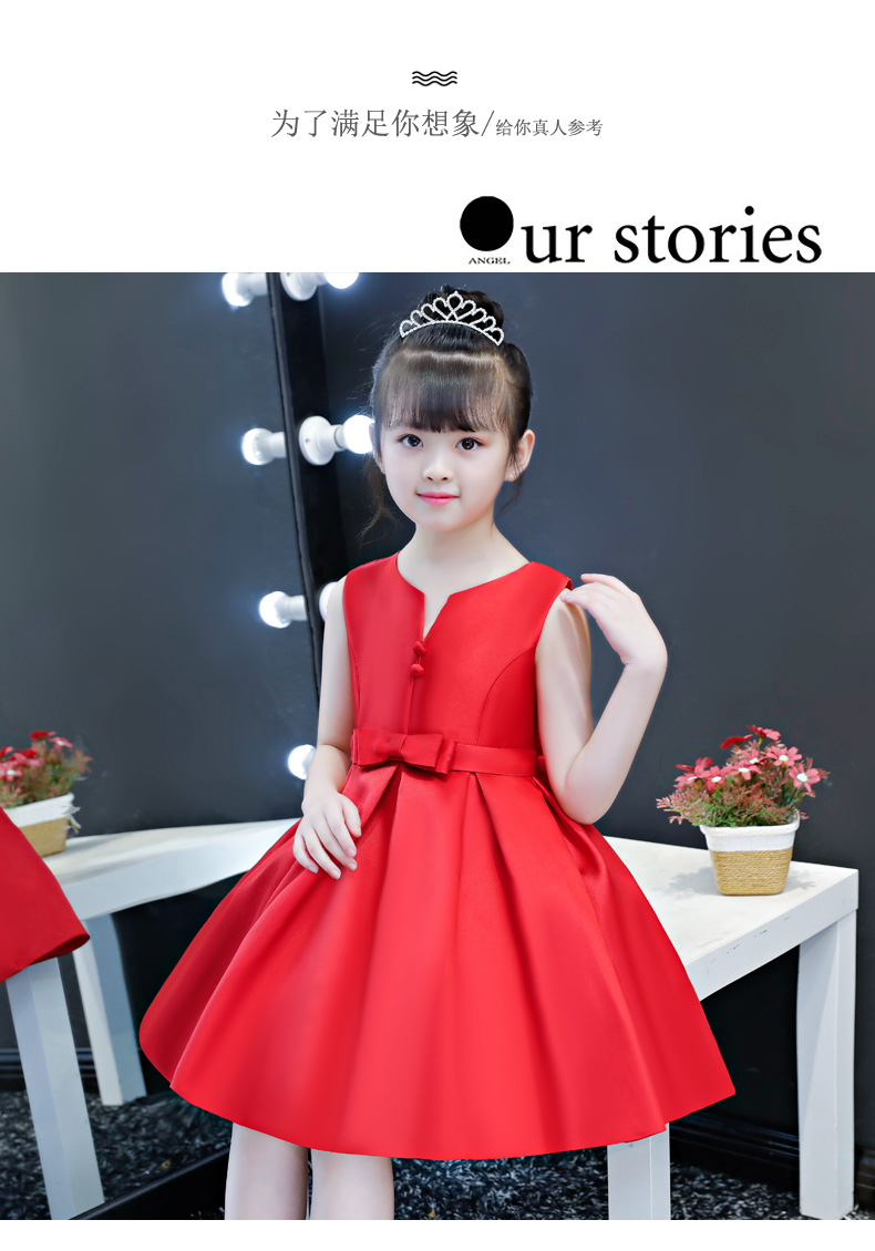 Váy cô gái mới 2018 xuân hè phiên bản Hàn Quốc của màn trình diễn váy cưới chủ nhà chủ nhà váy công chúa lớn vest trẻ em