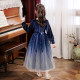 Girls velvet dress autumn and winter plus velvet piano playing dress children's starry sky gauze skirt big boy retro princess dress