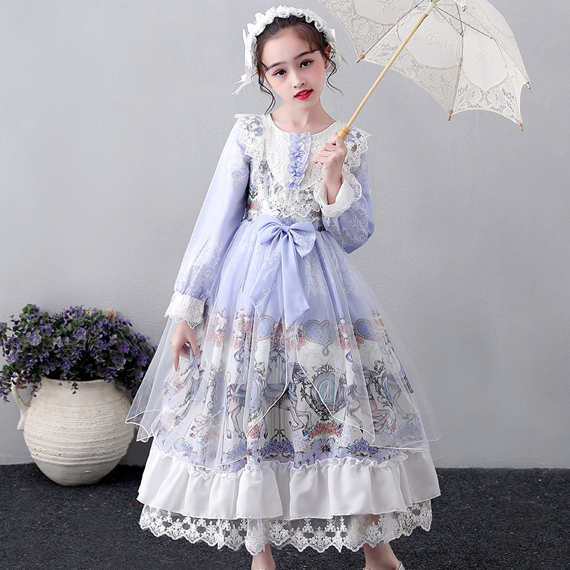 Girl Roleita Ocean Dress 2022 Spring Autumn Ocean Dress CUHK Boy Spain Loorita Long Sleeve Princess Dress