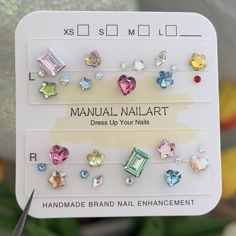 [Colored Gemstones] Nail Art Wearable Nails Genuine Swarovski Material Pack Ice Sugar 8 X 6.297