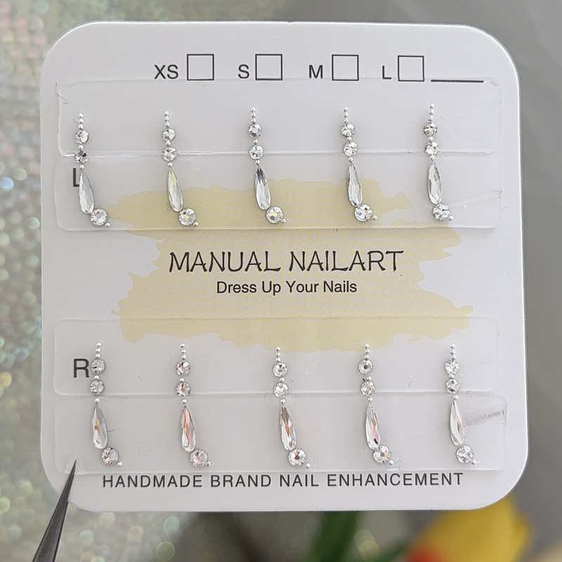 [Small Water Drops] Nail Art Wearable Nails Genuine Swarovski Material Pack Huazi Crystal Jewelry DIY Accessories 300