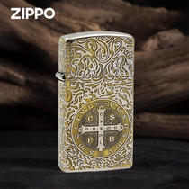 ZIPPO Narrow Machine Constantin Original Windproof Kerosene Lighter Conventional Machine Classic Mens Bifacial Pattern