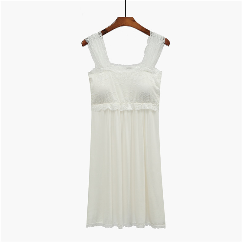 2018 mới mùa hè cotton modal đai ngực áo ngủ váy ngủ không mặc áo ngực mỏng lỏng váy mặc ở nhà