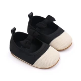 Обувь для девочек с бантиком для принцессы для раннего возраста, нескользящие детские бахилы для новорожденных, на резинке