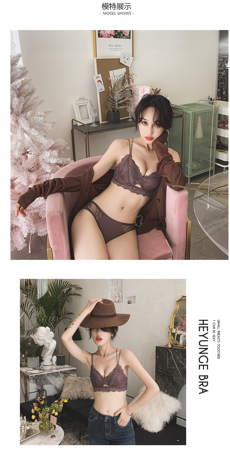 [Gửi đồ lót] He Yunge không có vòng thép đồ lót nữ tập hợp ren mỏng phần áo ngực nhỏ gợi cảm áo ngực màu đỏ áo ngực cho bé bú
