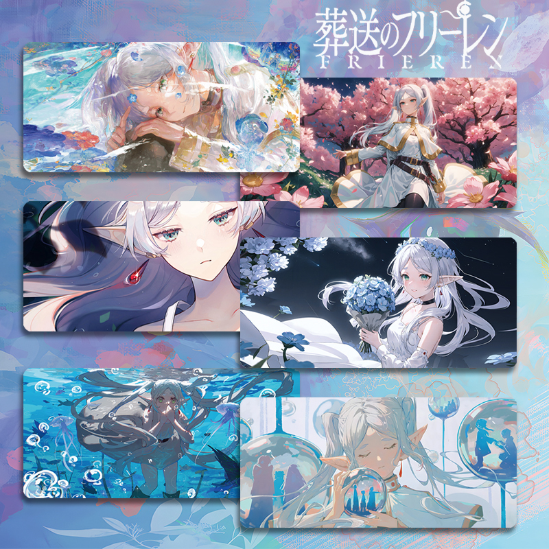 Furilian Mouse Pad Extra Large Small Size E-Sports Gaming Keyboard Pad Anime Two-Dimensional Desk Mat with Stitched Edges