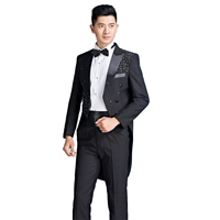 Mới tuxedo nam Slim Dress Giai đoạn biểu diễn trang phục Chỉ huy hợp xướng phù hợp với phù hợp với Studio tuxedo - Suit phù hợp bộ vest nam trẻ trung