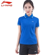 Li Ning thể thao T-Shirt ngắn tay nữ polo cổ áo Slim Áo 2018 mùa hè nhóm mới mua thể thao ngoài trời