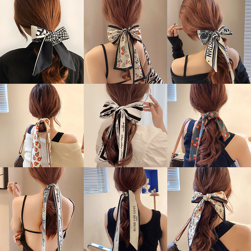 Hairband women tie hair scarf ribbon bow headgear headband autumn winter hair rope daily wear hair ribbon