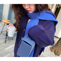 Muzi ideal new winter scarf custom knitted wool long scarf collar Both colors are heart love