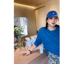 Klein Blue Muzi ideal autumn size knitwear women fat mm long sleeve cardigan blouse T-shirt 200kg