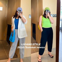 Two minus 10 new fat mm large size pants womens summer thin thin loose crotch thigh thick casual pants